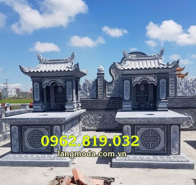 Mẫu mộ đôi đẹp thờ cốt có mái che