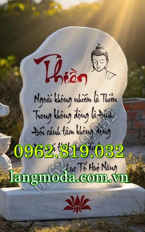 Mẫu bia đá trồng cây ghi danh lưu niệm bằng đá trắng