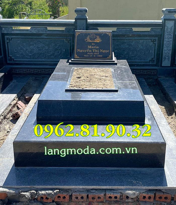 Lắp mẫu mộ đẹp đơn giản tại hà tĩnh bằng đá hoa cương nguyên khối