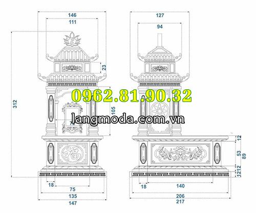 Kích thước xây mộ chuẩn phong thủy - Kích thước mộ đá