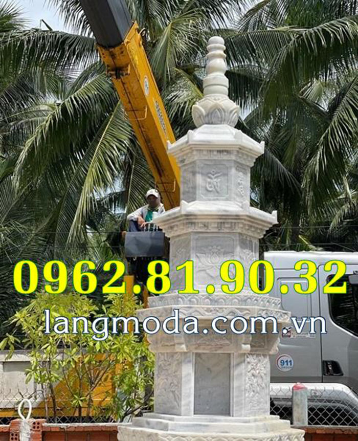 [QT74] Tháp mộ để tro cốt tại quảng trị bằng đá trắng tự nhiên - Tháp mộ bán tại Quảng Trị