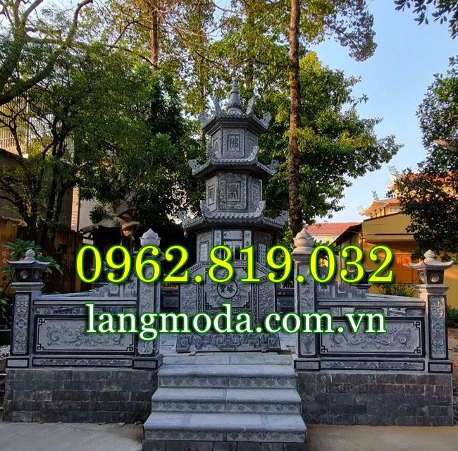 Mẫu tháp mộ chùa bằng đá tại Sóc Trăng