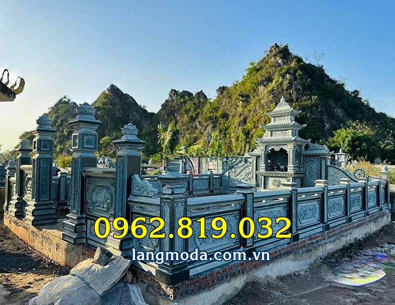 Mẫu lăng mộ gia đình đẹp cao cấp bằng đá tự nhiên, chạm khắc tinh xảo