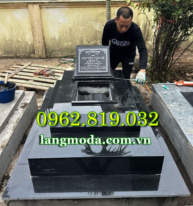 Xây mộ đá tự nhiên liền khối tại Hải Phòng đẹp đơn giản