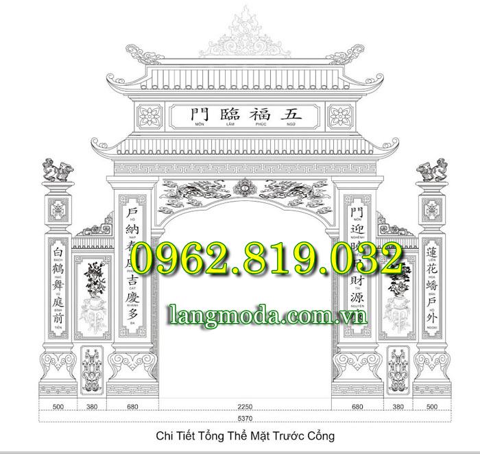 kích thước cổng lăng mộ gia đình chuẩn phong thủy