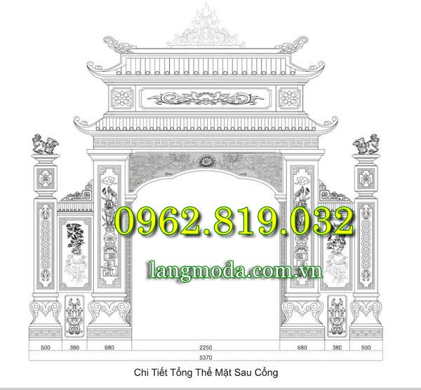 Kích thước cổng nhà mồ khu lăng mộ đẹp - Kích thước khu lăng mộ đá