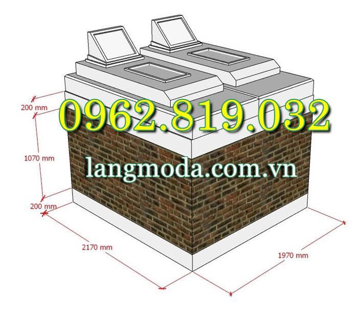 Kích thước mộ để tro cốt dành cho hai người - Kích thước mộ đôi hỏa táng 