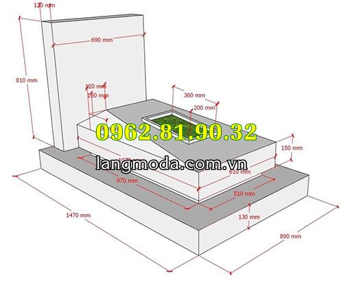 Kích thước xây mộ hỏa táng chuẩn phong thủy - Kích thước mộ để tro cốt 