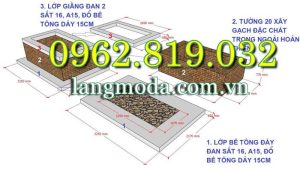 Kích thước móng mộ tam cấp và cách xây móng mộ đá chuẩn
