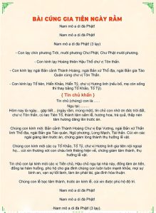 Văn khấn cúng gia tiên mồng 1 ngày rằm tại nhà