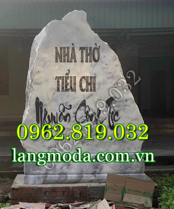 Bia đá công đức bằng đá trắng