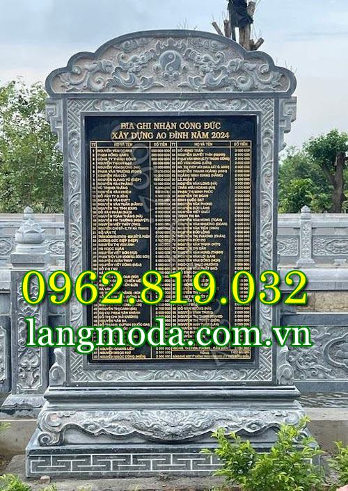 Mẫu bia đá công đức đẹp bằng đá tự nhiên
