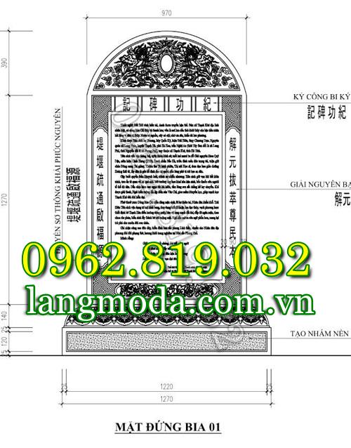 Kích thước bia đá công đức