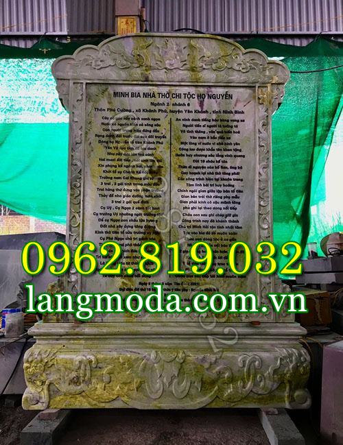 Mẫu bia đá công đức nhà thờ họ
