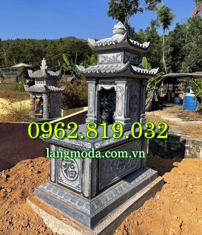 Mẫu mộ hỏa táng đơn bằng đá có mái che