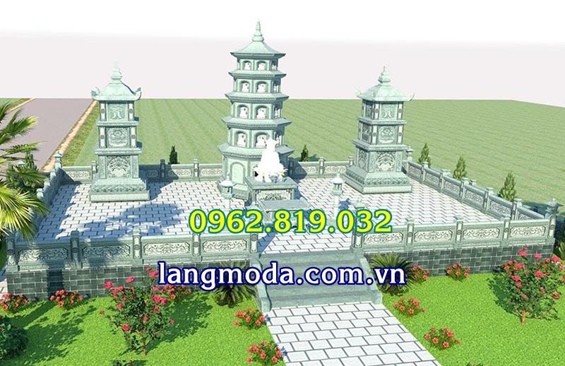 Mẫu tháp phật giáo nhiều tầng trong vườn tháp